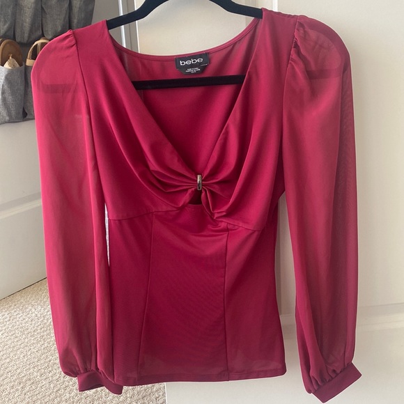 Bebe red XS blouse - Picture 1 of 3
